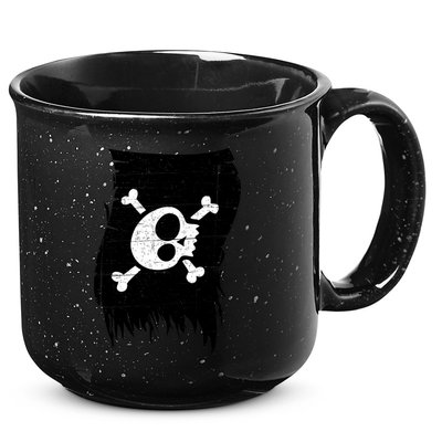 Vintage Pirate Skull Upside Down Flag 15oz Campfire Ceramic Mug