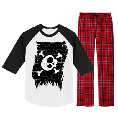 Vintage Pirate Skull Upside Down Flag Raglan Sleeve Pajama Set