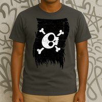 Vintage Pirate Skull Upside Down Flag T-Shirt