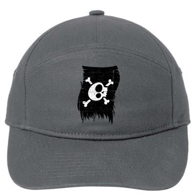 Vintage Pirate Skull Upside Down Flag 7-Panel Snapback Hat