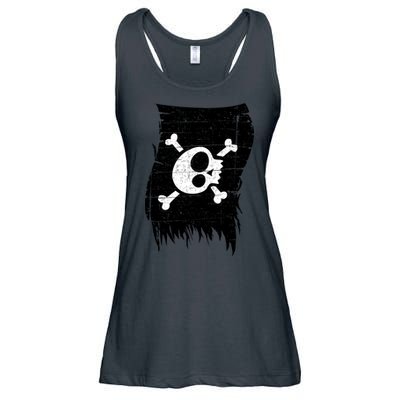 Vintage Pirate Skull Upside Down Flag Ladies Essential Flowy Tank