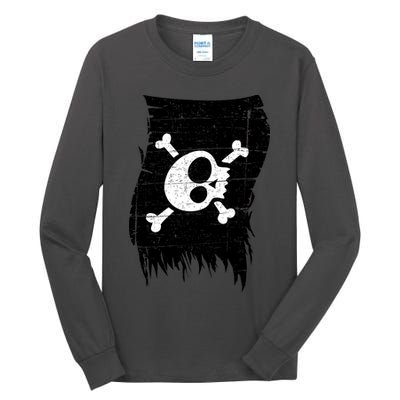 Vintage Pirate Skull Upside Down Flag Tall Long Sleeve T-Shirt