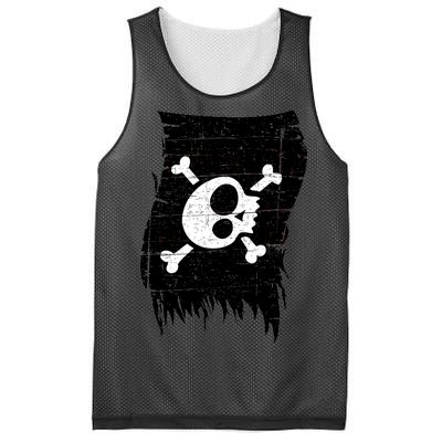 Vintage Pirate Skull Upside Down Flag Mesh Reversible Basketball Jersey Tank