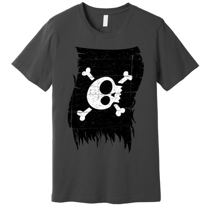 Vintage Pirate Skull Upside Down Flag Premium T-Shirt