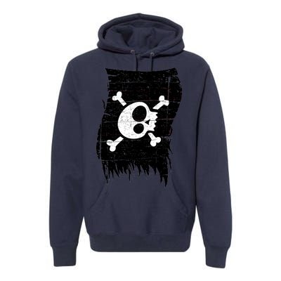 Vintage Pirate Skull Upside Down Flag Premium Hoodie