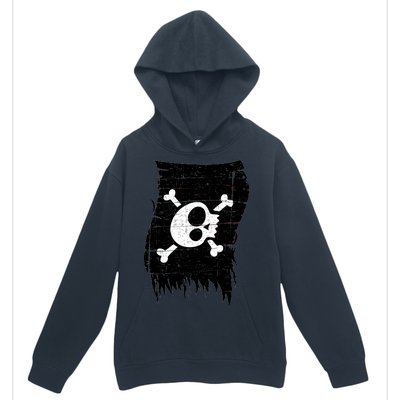 Vintage Pirate Skull Upside Down Flag Urban Pullover Hoodie