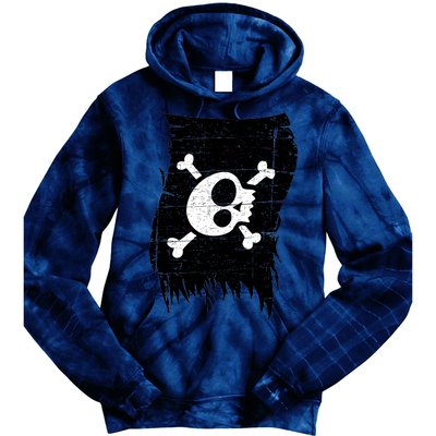 Vintage Pirate Skull Upside Down Flag Tie Dye Hoodie