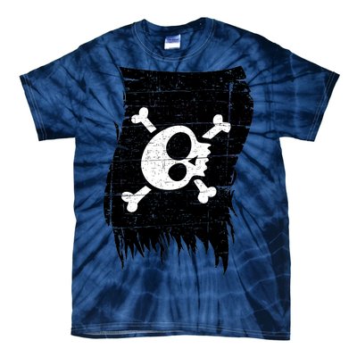 Vintage Pirate Skull Upside Down Flag Tie-Dye T-Shirt