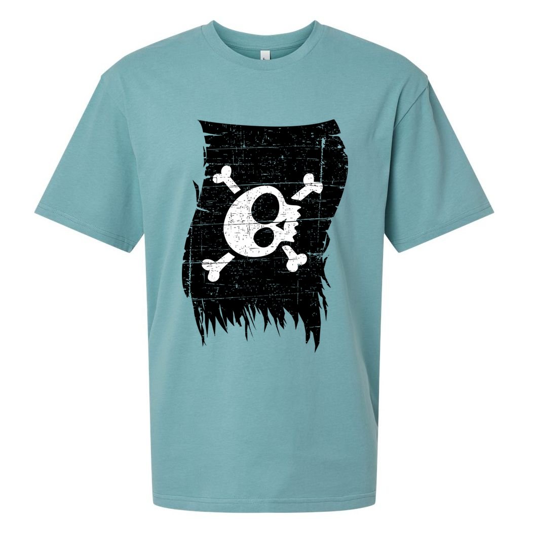Vintage Pirate Skull Upside Down Flag Sueded Cloud Jersey T-Shirt