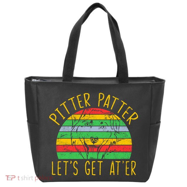 Vintage Pitter Patter Dog Zip Tote Bag