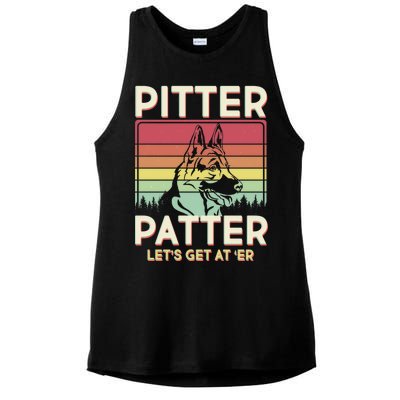 Vintage Pitter Patter Let's Get At 'Er German Shepard Ladies PosiCharge Tri-Blend Wicking Tank