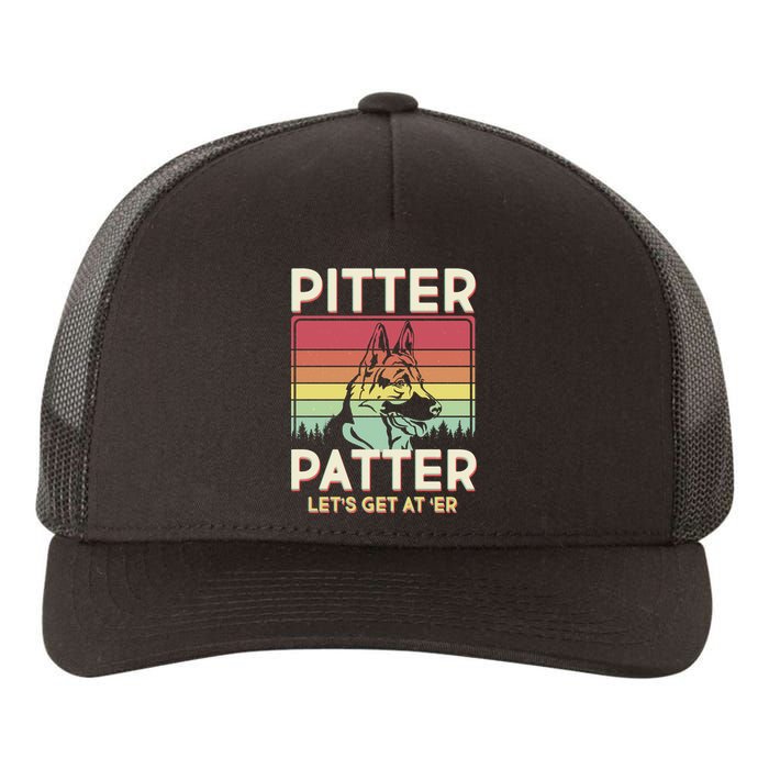 Vintage Pitter Patter Let's Get At 'Er German Shepard Yupoong Adult 5-Panel Trucker Hat