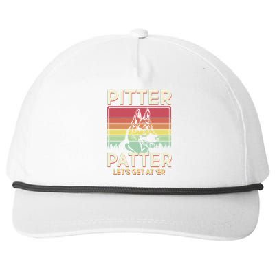 Vintage Pitter Patter Let's Get At 'Er German Shepard Snapback Five-Panel Rope Hat