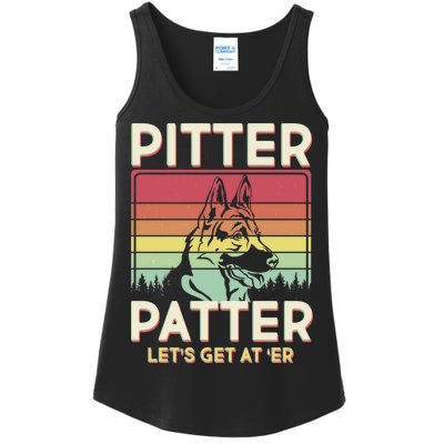 Vintage Pitter Patter Let's Get At 'Er German Shepard Ladies Essential Tank