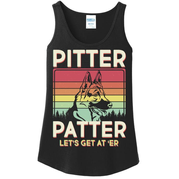 Vintage Pitter Patter Let's Get At 'Er German Shepard Ladies Essential Tank