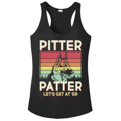 Vintage Pitter Patter Let's Get At 'Er German Shepard Ladies PosiCharge Competitor Racerback Tank