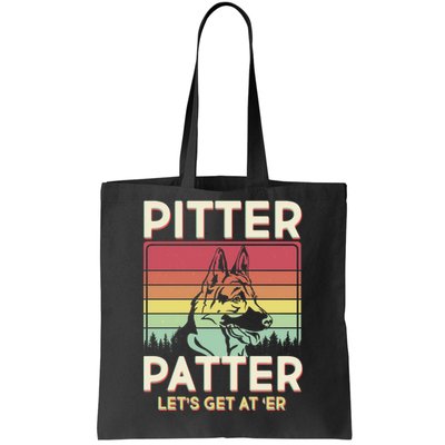 Vintage Pitter Patter Let's Get At 'Er German Shepard Tote Bag