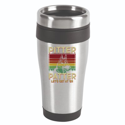 Vintage Pitter Patter Let's Get At 'Er German Shepard 16oz Travel Tumbler