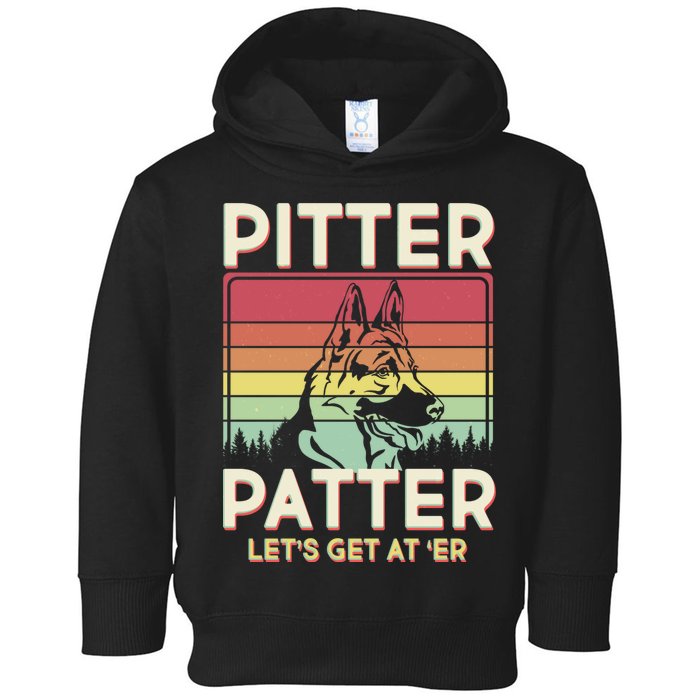 Vintage Pitter Patter Let's Get At 'Er German Shepard Toddler Hoodie