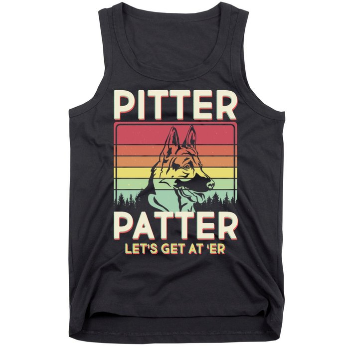 Vintage Pitter Patter Let's Get At 'Er German Shepard Tank Top