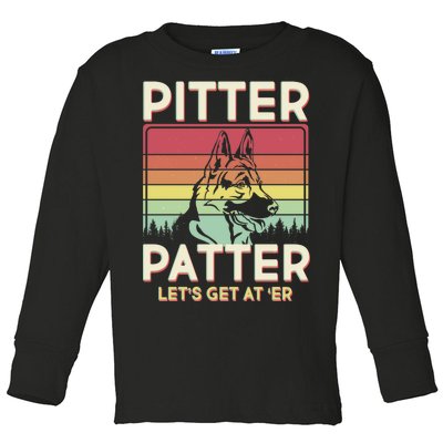 Vintage Pitter Patter Let's Get At 'Er German Shepard Toddler Long Sleeve Shirt