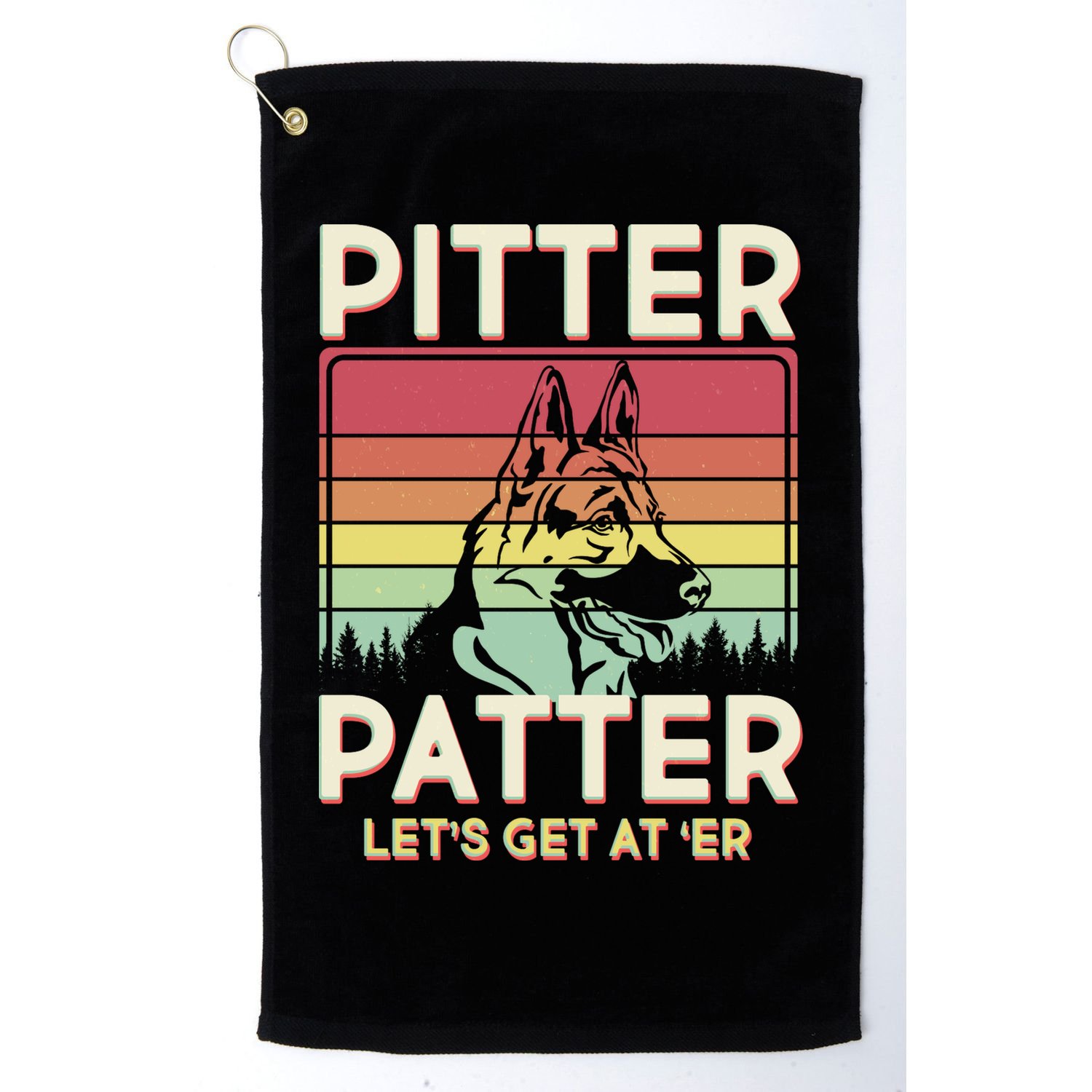 Vintage Pitter Patter Let's Get At 'Er German Shepard Golf Towel