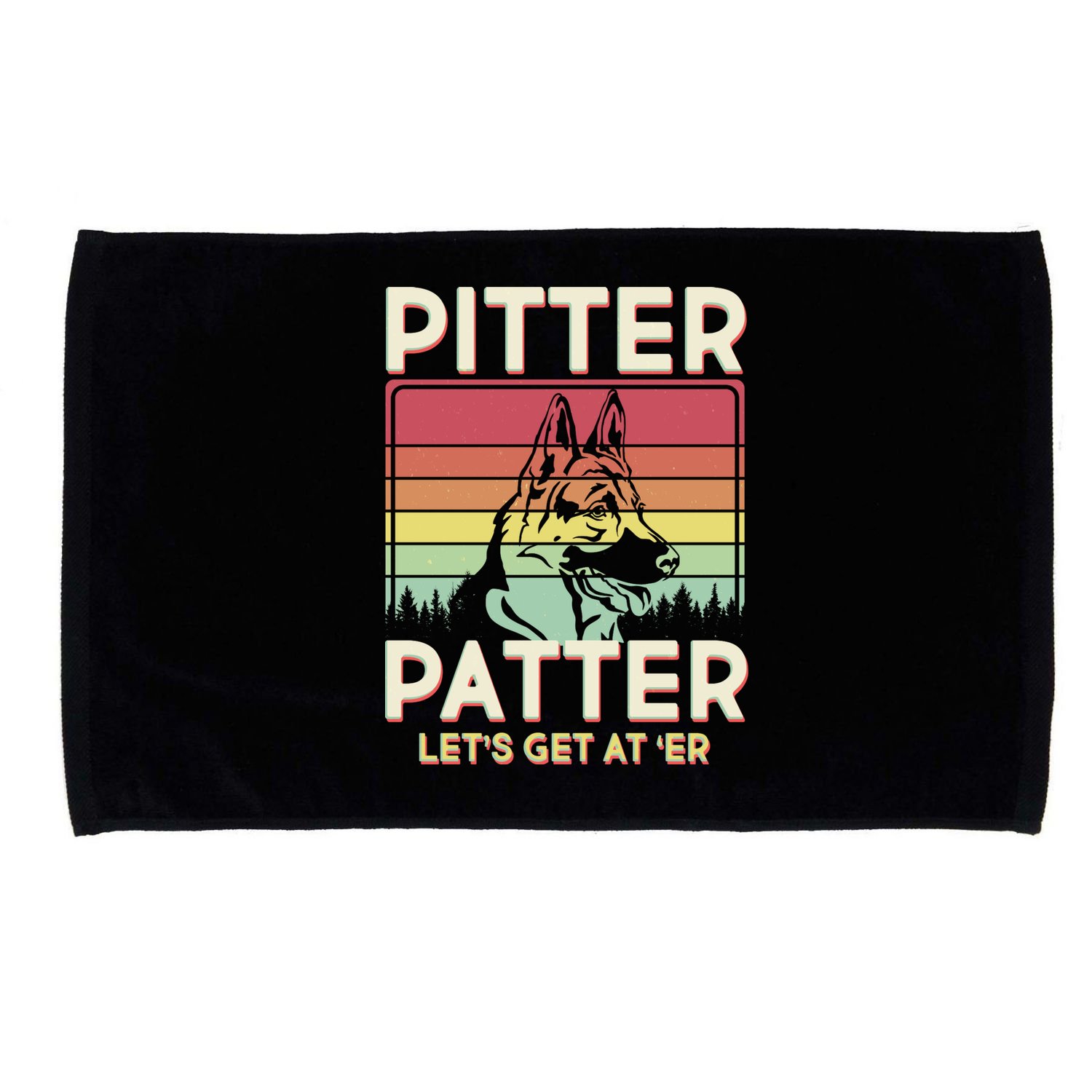 Vintage Pitter Patter Let's Get At 'Er German Shepard Microfiber Hand Towel