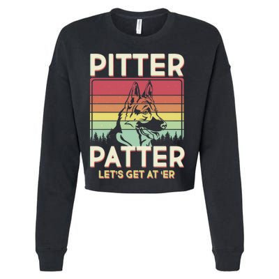 Vintage Pitter Patter Let's Get At 'Er German Shepard Cropped Pullover Crew