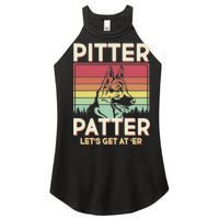 Vintage Pitter Patter Let's Get At 'Er German Shepard Women's Perfect Tri Rocker Tank