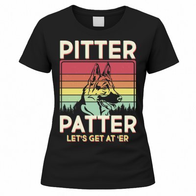 Vintage Pitter Patter Let's Get At 'Er German Shepard Women's T-Shirt