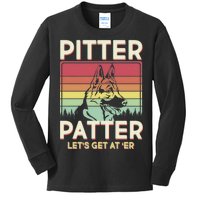 Vintage Pitter Patter Let's Get At 'Er German Shepard Kids Long Sleeve Shirt