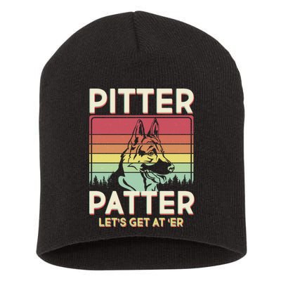 Vintage Pitter Patter Let's Get At 'Er German Shepard Short Acrylic Beanie