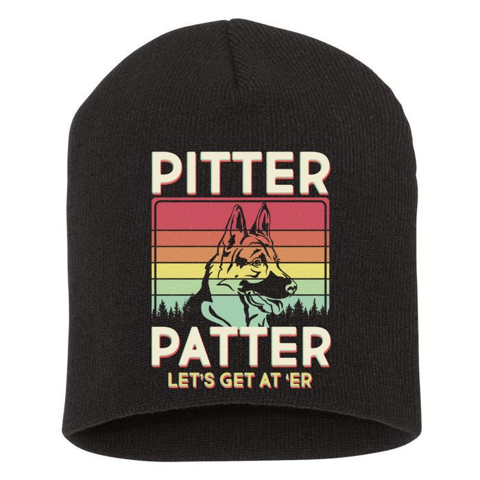 Vintage Pitter Patter Let's Get At 'Er German Shepard Short Acrylic Beanie