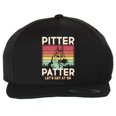 Vintage Pitter Patter Let's Get At 'Er German Shepard Wool Snapback Cap