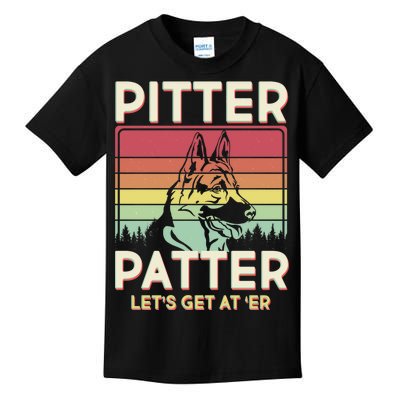 Vintage Pitter Patter Let's Get At 'Er German Shepard Kids T-Shirt