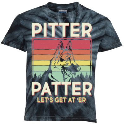 Vintage Pitter Patter Let's Get At 'Er German Shepard Kids Tie-Dye T-Shirt