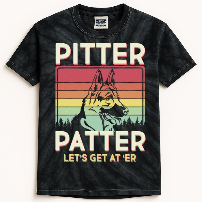 Vintage Pitter Patter Let's Get At 'Er German Shepard Kids Tie-Dye T-Shirt