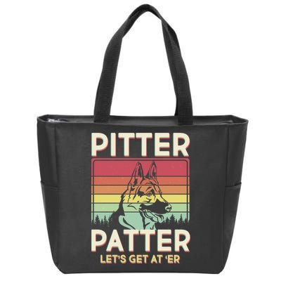 Vintage Pitter Patter Let's Get At 'Er German Shepard Zip Tote Bag