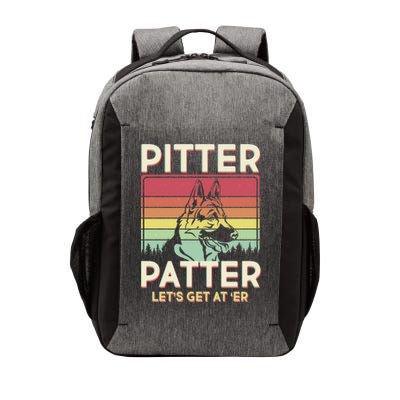 Vintage Pitter Patter Let's Get At 'Er German Shepard Vector Backpack