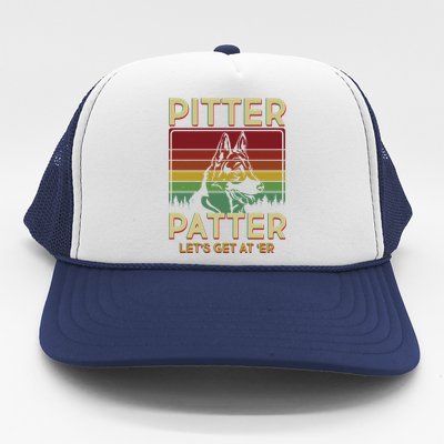 Vintage Pitter Patter Let's Get At 'Er German Shepard Trucker Hat