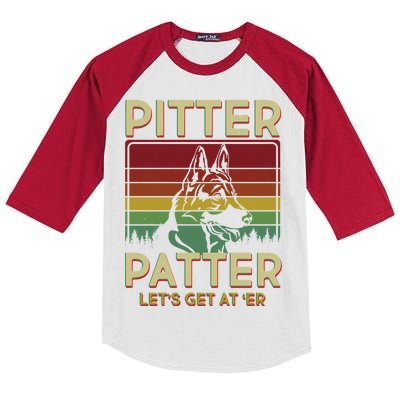 Vintage Pitter Patter Let's Get At 'Er German Shepard Kids Colorblock Raglan Jersey