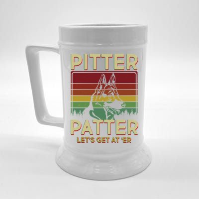 Vintage Pitter Patter Let's Get At 'Er German Shepard Beer Stein