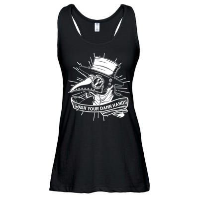 Vintage Plague Doctor Wash Your Damn Hands Ladies Essential Flowy Tank