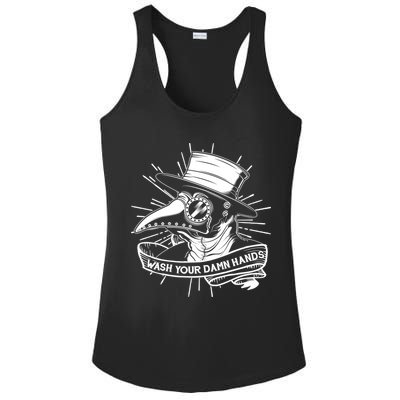 Vintage Plague Doctor Wash Your Damn Hands Ladies PosiCharge Competitor Racerback Tank