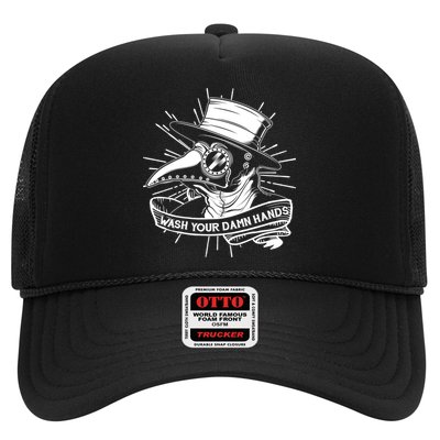 Vintage Plague Doctor Wash Your Damn Hands Trucker Hat