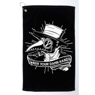 Vintage Plague Doctor Wash Your Damn Hands Golf Towel