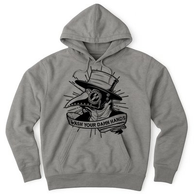 Vintage Plague Doctor Wash Your Damn Hands Hoodie