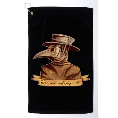 Vintage Plague Doctor Wear Your Mask Plague Rat Golf Towel