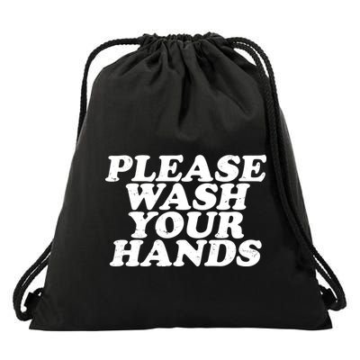 Vintage Please Wash Your Hands Drawstring Bag