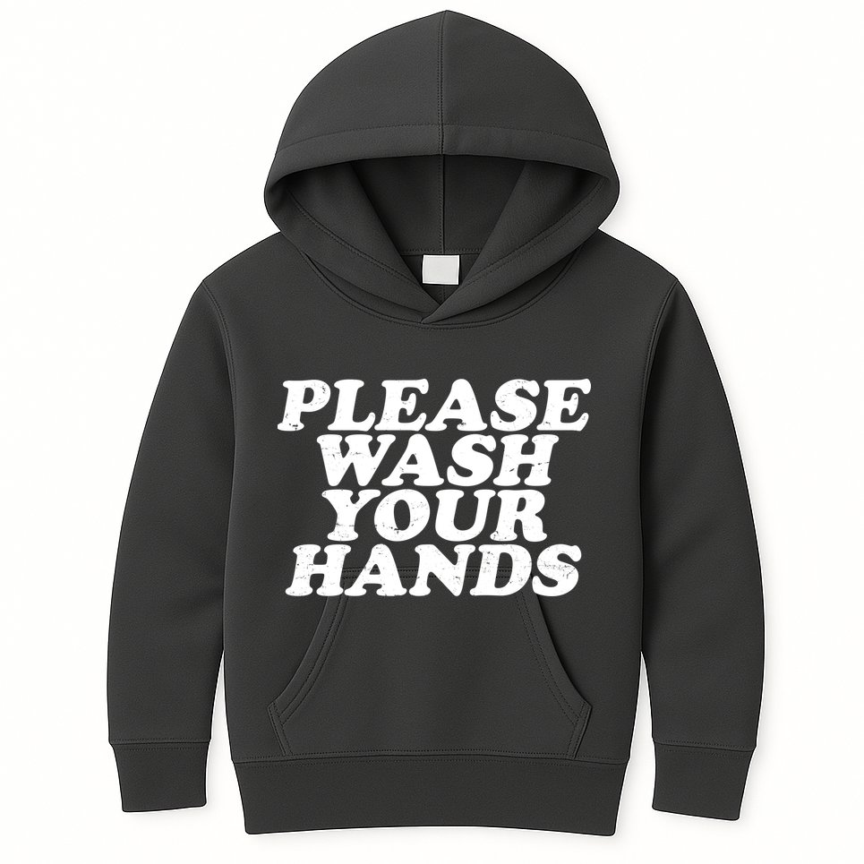 Vintage Please Wash Your Hands Kids Hoodie
